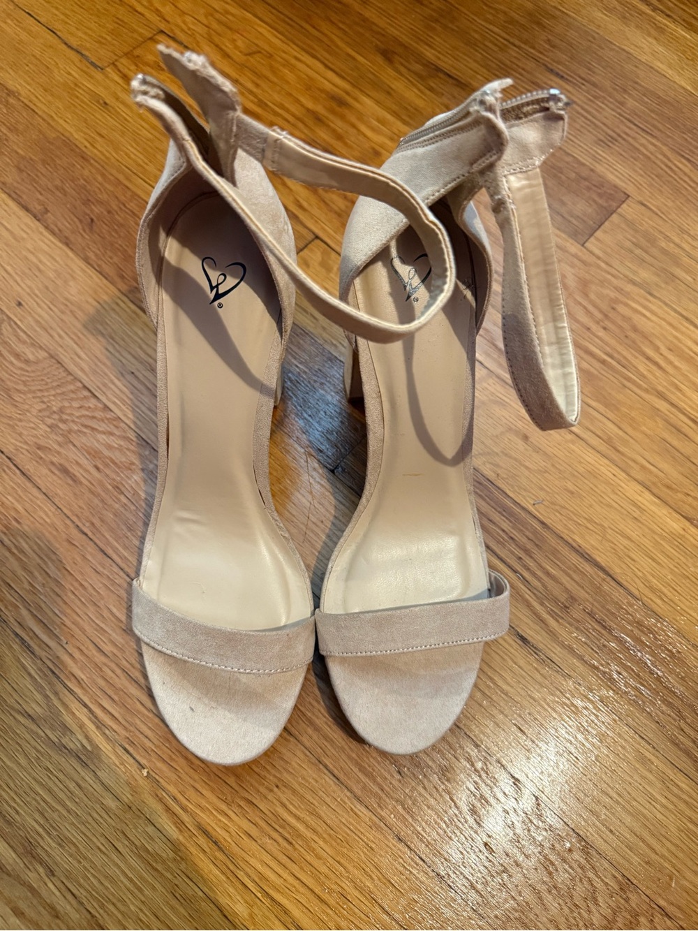 Windsor Ankle-Strap Open-Toe Heels in Light Taupe